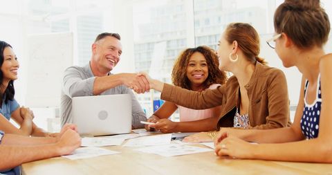Business Professionals Building Positive Relationships in Team Meeting - Download Free Stock Images Pikwizard.com