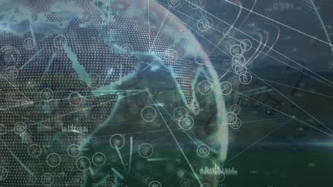 Digital Network Connections Around the Globe Concept