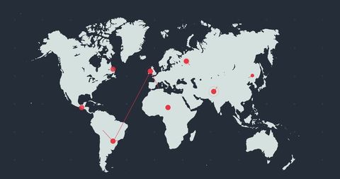 Global Network Connecting Various Locations on World Map - Download Free Stock Images Pikwizard.com