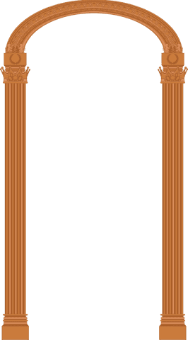 transparent classic archway with fluted columns and decorative wreaths - Download Free Stock Videos Pikwizard.com