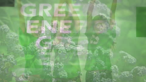 Renewable Energy Concept Multiracial Team Green Overlay