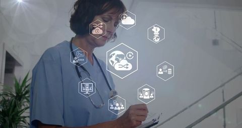 Healthcare Professional Using Digital Medical Technology Concept