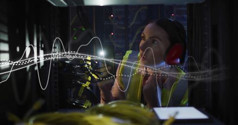 Female Technician Analyzing Computer Servers in Data Center - Download Free Stock Images Pikwizard.com