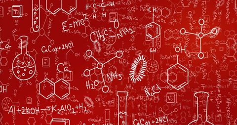 Chemistry and molecular biology background in hologram style