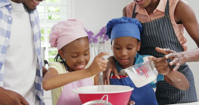 Family Cooking Together in Kitchen, Smiling Children Helping Parents - Download Free Stock Images Pikwizard.com