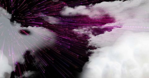 Radiating purple streaks in dynamic digital sky