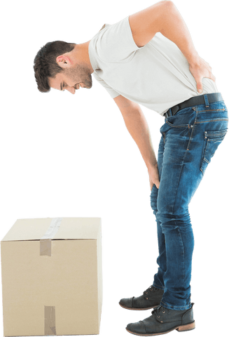 transparent painful bent back young male near box downturned - Download Free Stock Videos Pikwizard.com