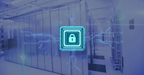 cybersecurity concept with padlock and data processing circuit - Download Free Stock Images Pikwizard.com
