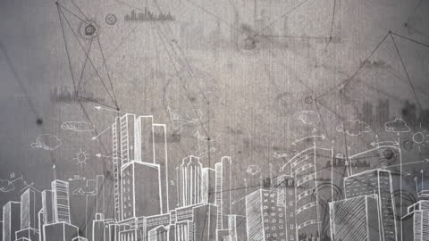 Digital City Concept with Data Networks