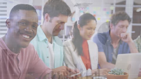 Diverse Business Team Collaborating With Digital Interface