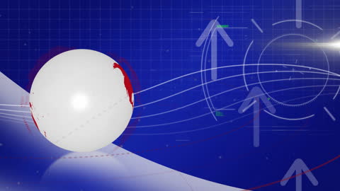 Global Business and Data Processing Animation with Financial Elements