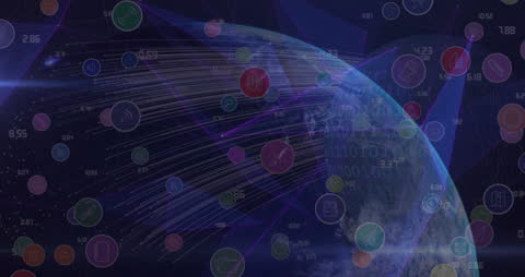 Global Network Connections and Digital Data Technology Concepts