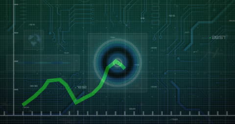 Futuristic Financial Data Processing on Tech Screen