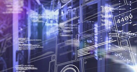 Virtual Data Center Concept with Digital Interface and Network Servers