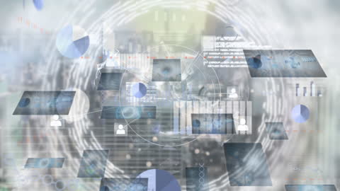 Futuristic Data Visual Network with Global Connections