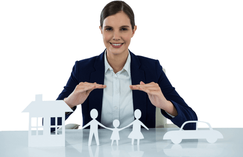 transparent background businesswoman protecting paper cutouts - Download Free Stock Videos Pikwizard.com