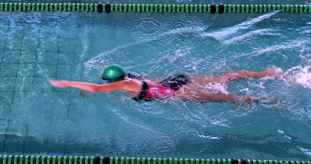 Swimmer in Pool Performing Freestyle Stroke - Download Free Stock Images Pikwizard.com