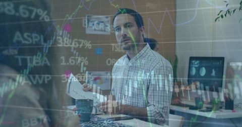 colleagues collaborating over stock market reports - Download Free Stock Images Pikwizard.com
