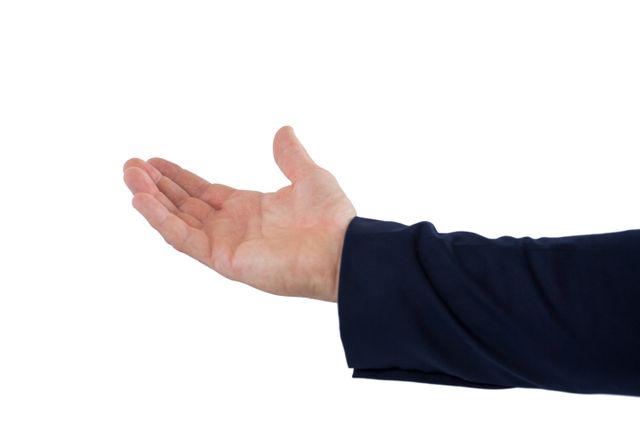 Close-up of helpless businessman showing his hands
