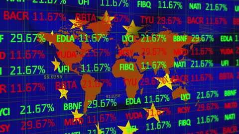 Global Financial Data with Digital World Map Overlay