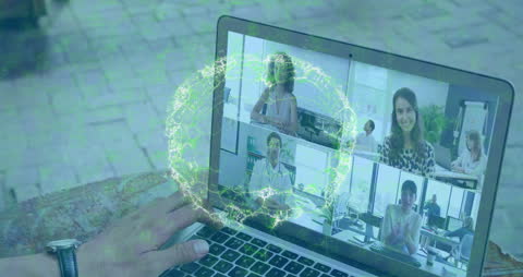 Digital Brain Concept in Remote Video Meeting