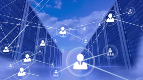 Digital Network Connections Amidst Cloud Data Servers