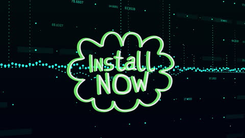 Install Now Graphic with Data Processing Backdrop