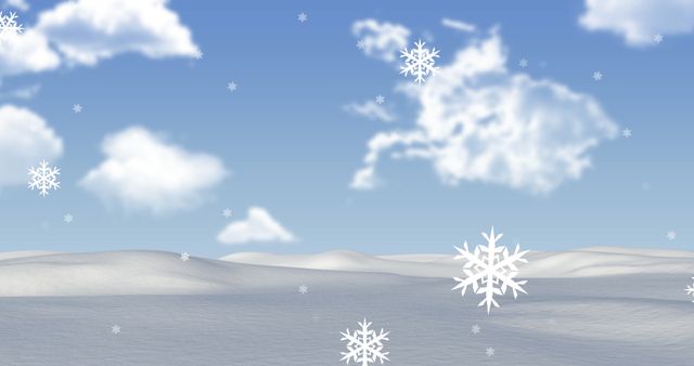 Snow Falling on Peaceful Winter Landscape with Blue Sky - Download Free Stock Images Pikwizard.com