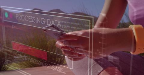 Woman Using Smartphone with Data Processing Concept Overlay - Download Free Stock Images Pikwizard.com