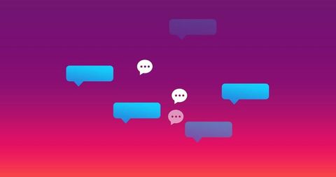 Digital Interface with Messaging Icons on Vibrant Gradient - Download Free Stock Images Pikwizard.com