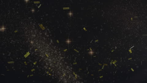 Festive Sparkling Confetti on Dark Background