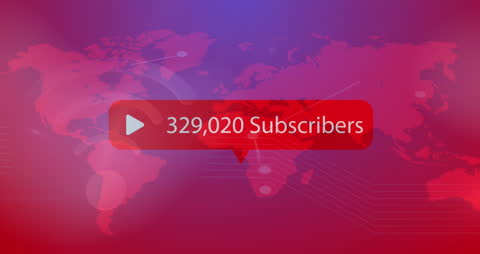 Growing Global Subscribers Over World Map Abstract Design