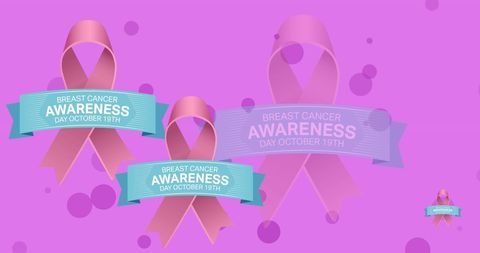 Breast Cancer Awareness Campaign with Pink Ribbons