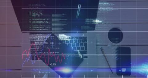Financial Data Processing on Digital Devices and Analytics Interface - Download Free Stock Images Pikwizard.com