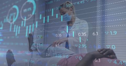 Therapist at Clinic with Digital Analytics for Patient Rehabilitation