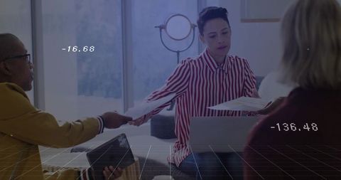 Modern Office Meeting: Diverse Team Collaborating on Technology