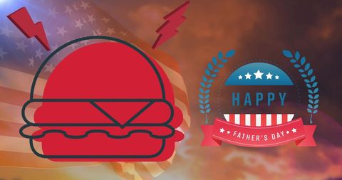 Father's Day Celebration with Patriotic Burger Design - Download Free Stock Images Pikwizard.com