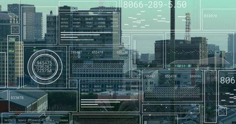 Futuristic Digital Interface Over Cityscape With Data Analytics - Download Free Stock Images Pikwizard.com