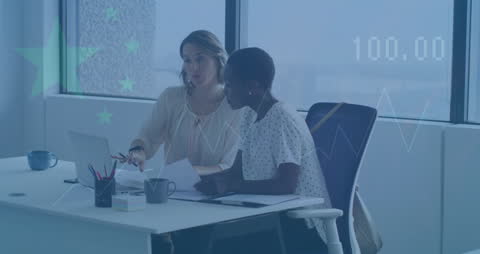 Diverse Business Team Analyzing Financial Data at Office Desk