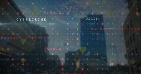 Cybersecurity Threats with Global Business Imagery Overlay - Download Free Stock Images Pikwizard.com