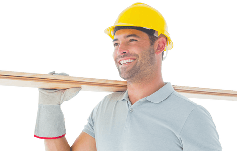 smiling construction worker in yellow hard hat on transparent background - Download Free Stock Videos Pikwizard.com