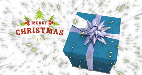 Animated Merry Christmas With Festive Gift Box