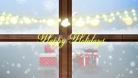 Festive Holiday Greeting with Sparkling Fairy Lights