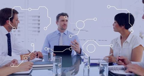 Business professional leading innovation strategy meeting