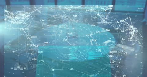 Digital Data Streams Overlaying Office Environment