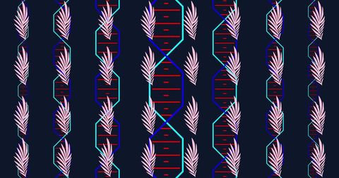 Abstract genetic code on digital patterned background