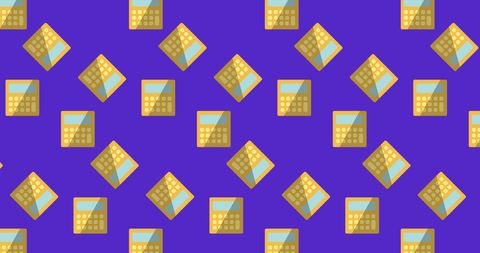 Colorful flash sale banner with retro calculators