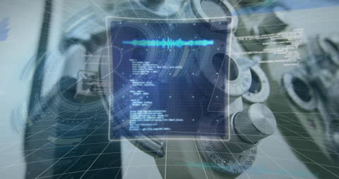 Digital Interface Showing Data Processing in Technological Setting