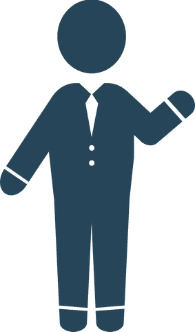 Vector Silhouette of Businessman on Transparent Background