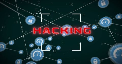 Hacking Visualization with Data Connections and Security Icons - Download Free Stock Images Pikwizard.com
